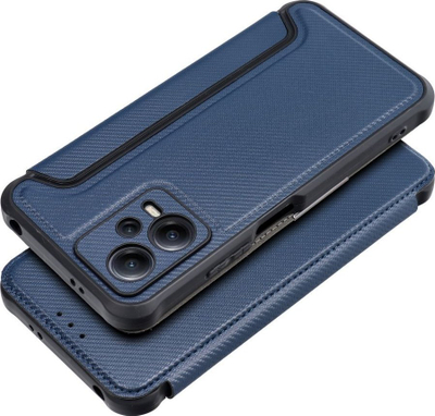 Këllëf telefoni Razor Book për Xiaomi Redmi Note 12 5G, me kapak, me xhep kartash, blu navy