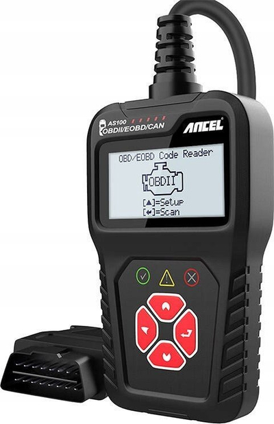 Skaner diagnostikues Ancel AS100 AC100 OBD2, me ekran LCD, ngjyrë e zezë