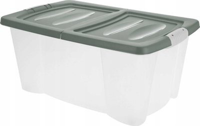 Kuti StorageSolutions me rrota, 39L, me kapak, gjysmë transparente