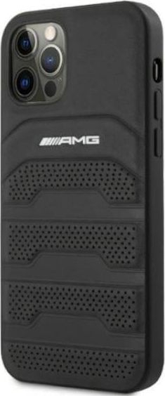 Mbulesë AMG AMHCP12LGSEBK për iPhone 12 Pro Max, hardcase lëkurë TPU, 6.7", e zezë