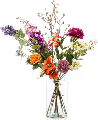Tufë lulesh artificiale Emerald Flower Bomb XL, me shumë ngjyra, për zbukurim, e madhe
