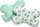 Jastëk bebe Baby Pillow, formë fluture, 25x36 cm, mentol me boza shumëngjyrëshe