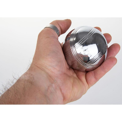 Set petanke Enero Game Balls, 8 topa metal, kuti alumini, argjendtë