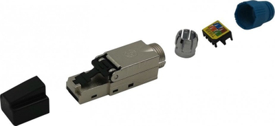Prizë rrjeti Techly Plug RJ45 Cat8.1 STP, vetë krimpuese, e zezë