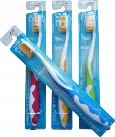 Furçë dhëmbësh ORTO-DENT Gold Maxi Antibacterial, antibakteriale, fijëza me grimca ari, shumëngjyrëshe