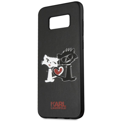 Këllëf telefoni Karl Lagerfeld Karl &amp; Choupette in Love, për Samsung Galaxy S8+, i zi