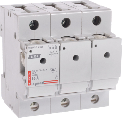 Ndërprerës siguresash Legrand R 303, 16A 3P