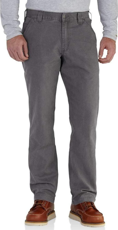 Pantallona pune Carhartt Relaxed Straight Rigby Dungaree, pambuk me elastan, për meshkuj, gri Gravel