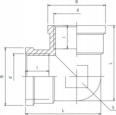 Bërryl bronxi Perfexim PHA-310, 1/2", FF, i fortë