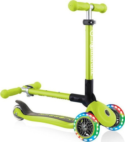 Trotinet Globber Foldable Jr 437-106, 3 rrota me drita LED, jeshil lime