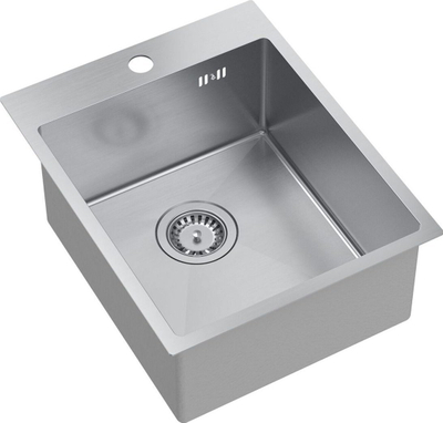 Lavaman kuzhine Quadron Steel Sink Russel 90, legen i vetëm, çelik inox, gri metalik