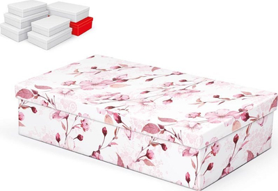 Kuti dhurate Gift Box A-C007-G, set 7 copë, 36 x 22 x 9 cm, me lule rozë