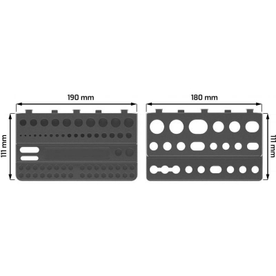 Rafte për panel veglash Kistenberg Binner, set 2 copë, plastike, të kuqe