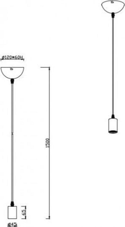 Llambë e varur Koord, 150cm, E27, 60 W, e hirtë