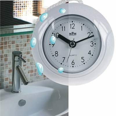 Orë banjoje me alarm MPM Quality E01.2526.00, rezistente ndaj lagështisë, e bardhë