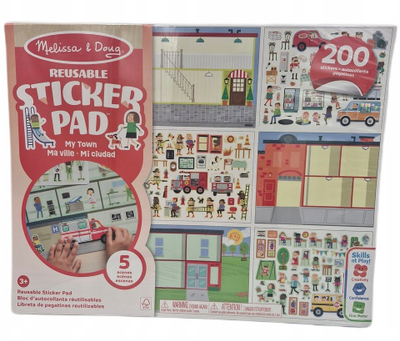 Ngjitëse të ripërdorshme Melissa & Doug, libër me ngjitëse