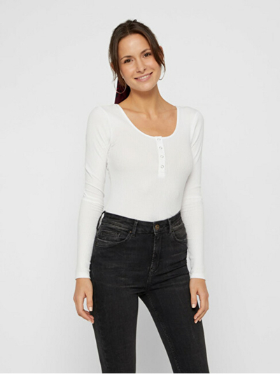 Bluzë PIECES PCKITTE Slim Fit, e bardhë