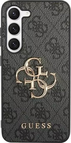 Mbulesë telefoni Guess 4G Metal Logo Backcover për Samsung Galaxy S24 Ultra, PU, gri