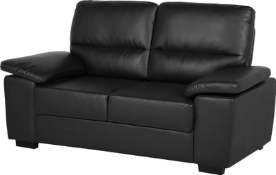 Divan dy vendesh Faux Leather, lëkurë sintetike, i zi