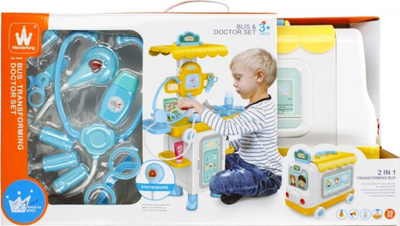 Set mjeku lodër MEGA CREATIVE Medical Set Car 483186, 2 në 1, 38 pjesë, shumëngjyrësh