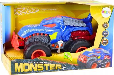 Makina lodër offroad Dinosaur Velociraptor, me drita e zhurma, blu