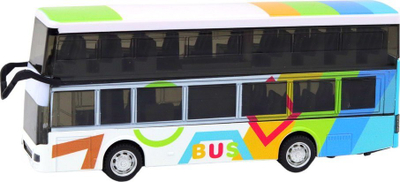 Lodër autobus dykatësh metalik, 20cm, drita shumëngjyrëshe, me tinguj