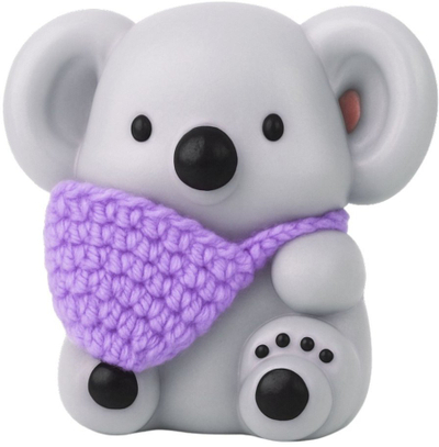 Lodër antistres Koala Squishy, 8,5 cm, me çantë leshi, me ngjyra nga më të ndryshmet