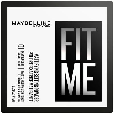 Pudër fiksuese Maybelline Fit Me!, mate, 01 Translucent, 15 g
