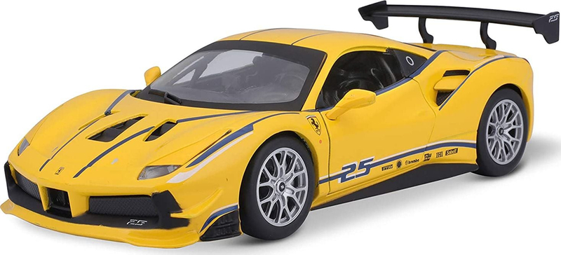 Maket veturë Bburago Ferrari 488 Challenge 1:24, koleksion, i verdhë