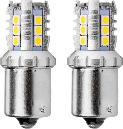 Llambë veture LED Amio BA15S P21W, CANBUS 12 24V, e bardhë 6000K