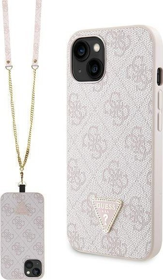 Mbulesë telefoni Guess GUHCP14XP4TDSCPP për iPhone 14 Pro Max, 6.7", Crossbody 4G Metal Logo, rozë