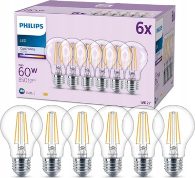 Llampë LED Philips 9290018150, E27 7W 60W, 4000K, qelq i tejdukshëm