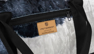 Çantë udhëtime Peterson Shoulder Bag, bagazh dore për në avion, me motiv lëkure lope, bardh e zi