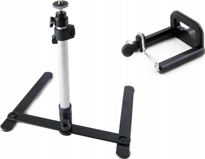 Tripod tavoline Massa Tripod Table, i gjatë rreth 45 cm, me kokë 3D, ngjyrë e zezë