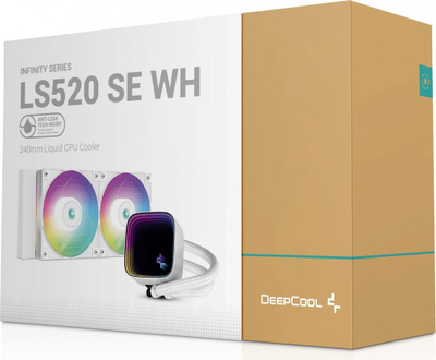 Ftohës me ujë Deepcool LS520 SE (R-LS520-WHAMMM-G-1), 2250rpm, 32.9dBa, 85CFM, ARGB, 240mm, i bardhë