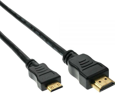 Kabllo HDMI Mini InLine 17454P, 0.5m, Full HD 1080p, e zezë