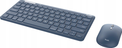 Set tastierë dhe maus Trust Lyra Multi Device, Bluetooth dhe 2.4GHz, QWERTY US, blu
