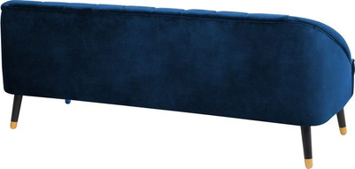 Divan 3-ulës Beliani Alsvag, kadife, 191 cm, blu navy