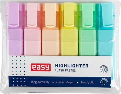Set i theksuesve Easy Stationery, 6 ngjyra