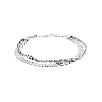 Byzylyk për femra Tommy Hilfiger Double Layered, i argjendtë
