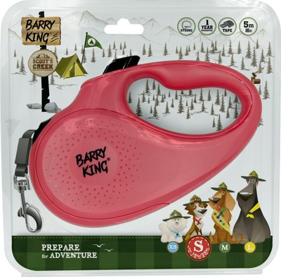 Leckë automatike për qen Barry King S, 5m, deri 15kg, rozë