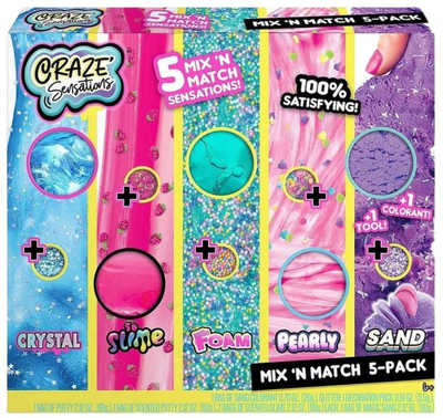 Set lojrash me shqisa Crazy Sensations ASMR 5 Pack, 5 lloj përbërjesh, me zbukurime shumëngjyrëshe