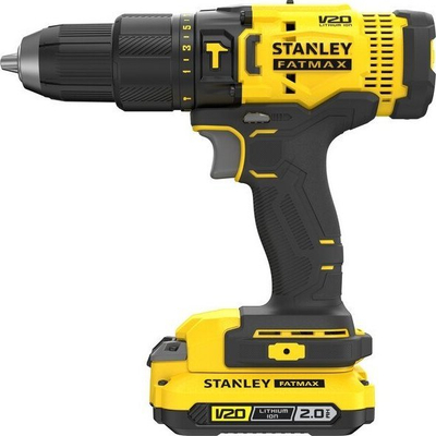 Trapano vijues pa kabëll Stanley FATMAX SFMCD711DMA-QW, set me 50 aksesorë, 2 bateri V20 Li-Ion, portokalli