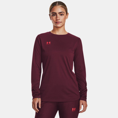 Bluzë trajnimi me mëngë të gjata Under Armour Challenger për gra, poliestër 100%, Dark Maroon Beta, XL