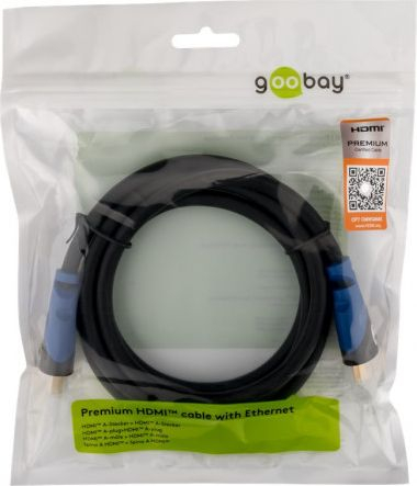 Kabllo HDMI Goobay 72319, 3 m, Type A, e zezë me blu
