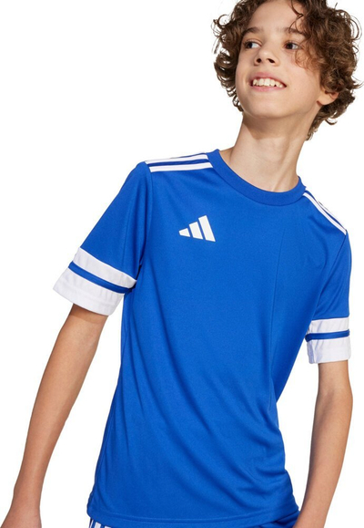 Bluzë sportive për kalamaj adidas Squadra 25 Jr JJ0054, poliester, e bardhë