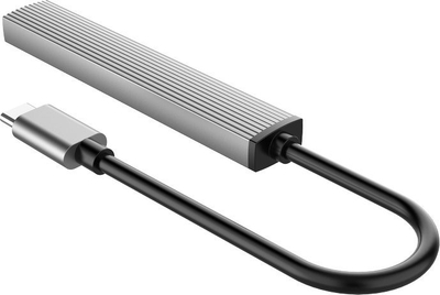 Hub USB C ORICO Mini, 4 porta USB, USB 3.0 5Gbps, slot TF, gri argjendtë