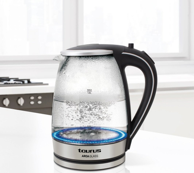 Ibrik elektrik Taurus Aroa Glass, 1.8L, 2200W, i zi