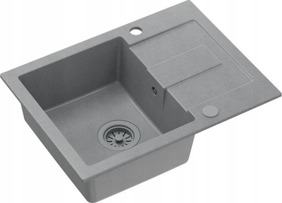Lavaman kuzhine granit Granite Sink Gray, një kos, vendosje nga sipër, gri