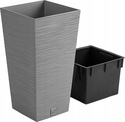 Vazo dekorative Conforama FURU, rezervuar uji 11L, 26.5x26.5x50 cm, gri çimento